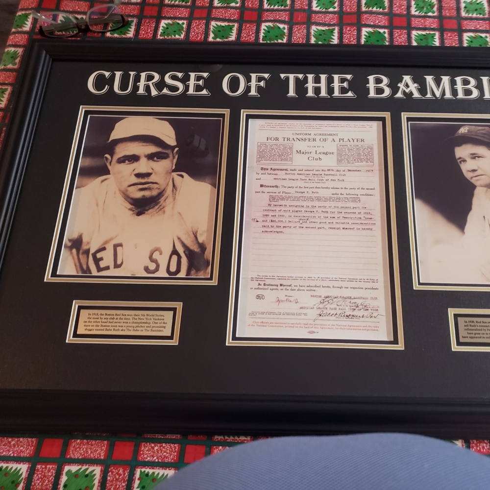 Babe Ruth framed contract